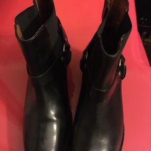 Beautiful Frye boots with silver buckle on the side.  Wore once, size 9.